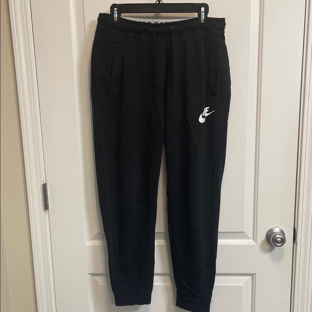Women’s Nike Black Sweatpants with White Logo